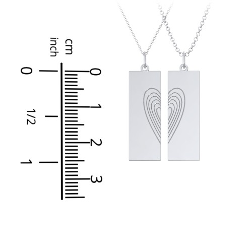 Engravable Split Bar Couples Necklace Set