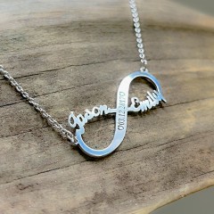 Engravable Two Name Infinity Necklace
