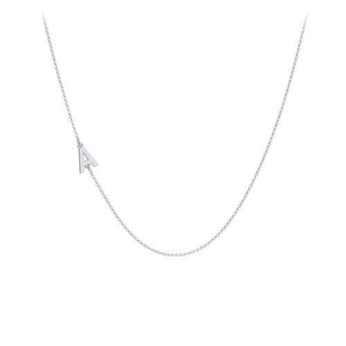 Personalised Initial Station Necklace with 1 Letter – Sterling Silver