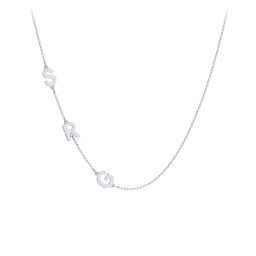 Personalised Initial Station Necklace with 3 Letters