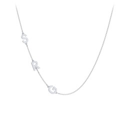 Personalised Initial Station Necklace with 3 Letters in 925 Sterling Silver