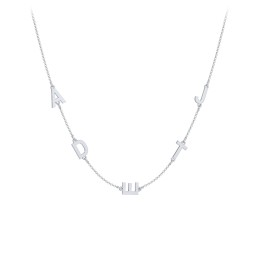 Personalised Initial Station Necklace with 5 Letters in 925 Sterling Silver