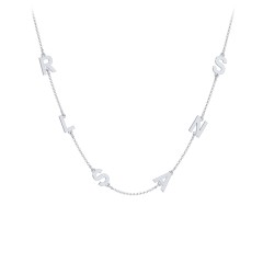 Personalised Initial Station Necklace with 6 Letters – Sterling Silver