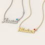 Personalised Name Necklace with Cold Enamel Heart