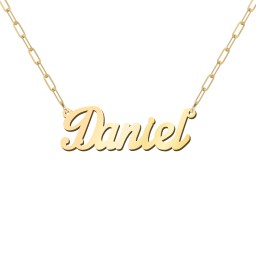 Personalised Name Necklace with Paper Clip Chain