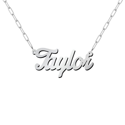 Personalised Name Necklace with Paper Clip Chain