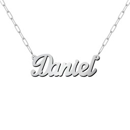 Personalised Name Necklace with Paper Clip Chain in 925 Sterling Silver