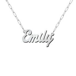 Personalised Name Necklace with Paper Clip Chain in 925 Sterling Silver