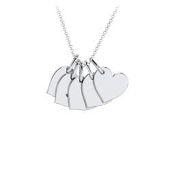 Initial 5 Heart Disc Necklace