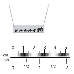 Engravable Mama Elephant Bar Necklace with 2 Calves