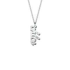 Personalised Vertical 1 Name Necklace in Emeril Font