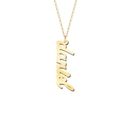 Personalised Vertical 1 Name Necklace in Emeril Font