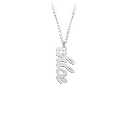 Personalised Vertical 1 Name Necklace in Emeril Font