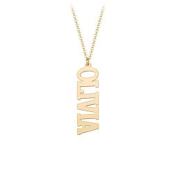 Personalised Varsity Vertical Name Necklace