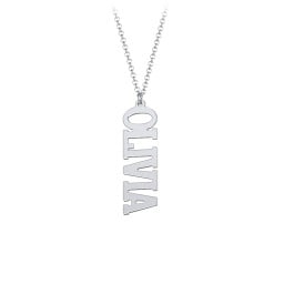 Personalised Varsity Vertical Name Necklace