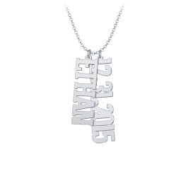 Personalised Varsity Vertical 2 Names Necklace