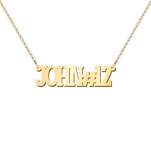 Personalised Varsity Name Necklace – 18K Gold Plated Silver