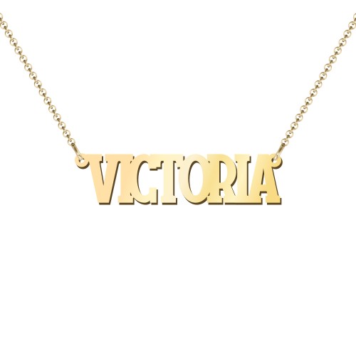 Personalised Varsity Name Necklace – 18K Gold Plated Silver
