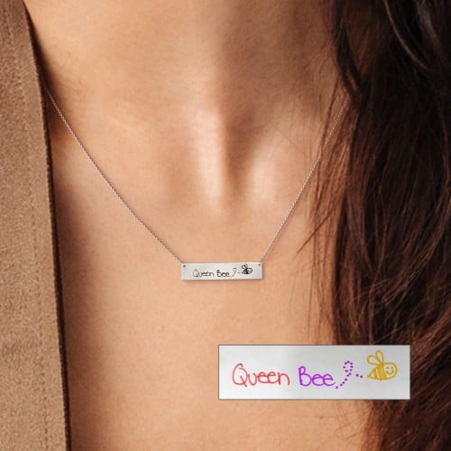 Personalised Handwriting Bar Pendant