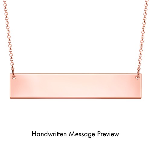Personalised Handwriting Bar Pendant – 10K Rose Gold
