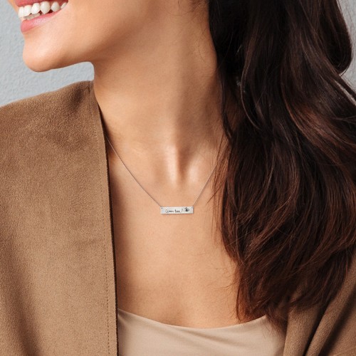 Personalised Handwriting Bar Pendant – 18K Gold Plated Silver