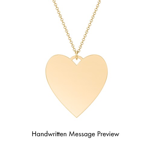 Personalised Handwriting Heart Necklace – 18K Gold Plated Silver