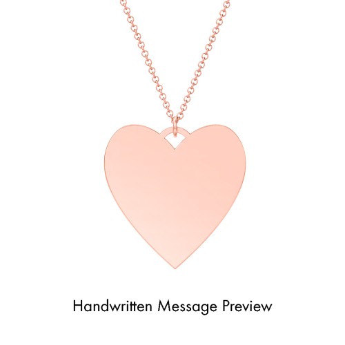 Personalised Handwriting Heart Necklace – 10K Rose Gold