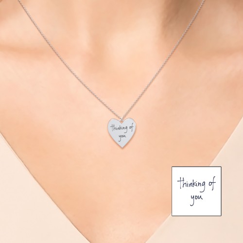 Personalised Handwriting Heart Necklace – Sterling Silver