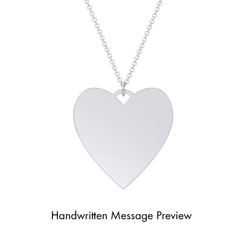 Personalised Handwriting Heart Necklace – Sterling Silver