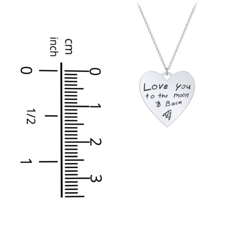 Personalised Handwriting Heart Necklace – 10K Yellow Gold
