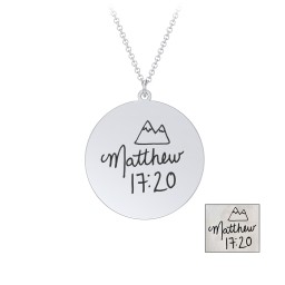Personalised Handwriting Disc Necklace in 925 Sterling Silver