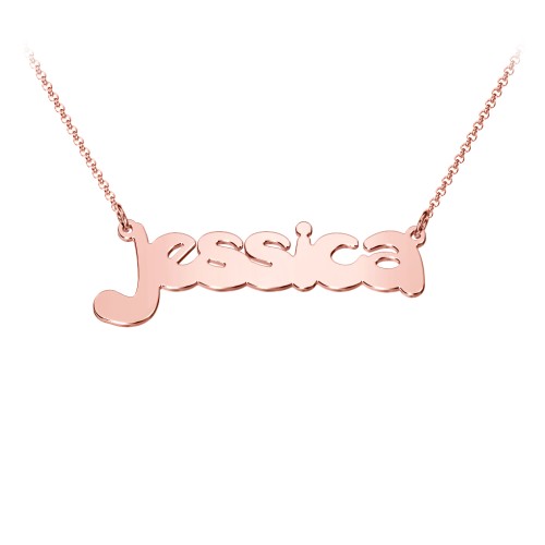 Personalised Bubble Name Necklace – 10K Rose Gold