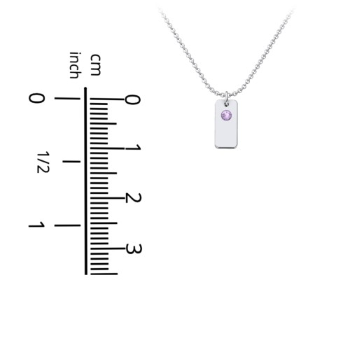 Small Initial Tag Necklace with Birthstone