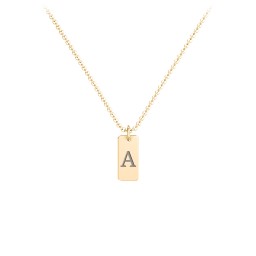 Small Initial Tag Necklace in 18K Gold Plated Silver