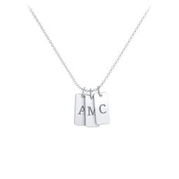 Small Initial 3 Tag Necklace