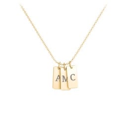 Small Initial 3 Tag Necklace