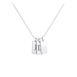 Small Initial 3 Tag Necklace