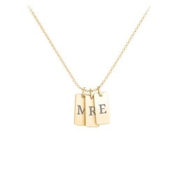 Small Initial 3 Tag Necklace