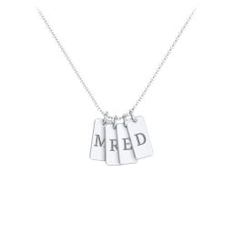 Small Initial 4 Tag Necklace