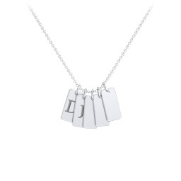Small Initial 5 Tag Necklace