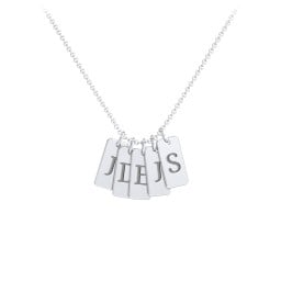 Small Initial 5 Tag Necklace