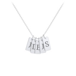Small Initial 5 Tag Necklace