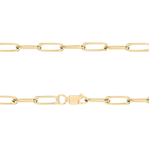 Framed Name Necklace with Paperclip Chain – 18K Gold Plated Silver