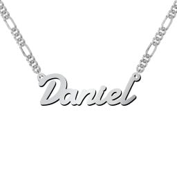 Personalised Name Necklace with Figaro Chain