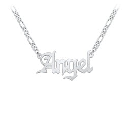 Personalised Name Necklace with Figaro Chain