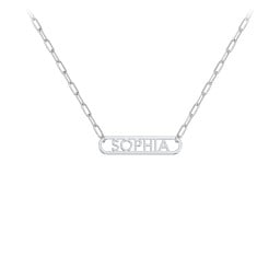 Framed Name Necklace with Mini Paperclip Chain