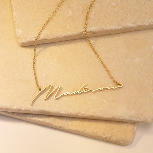 Dainty Script Stainless Steel Necklace