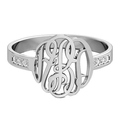 Monogram Ring with Sparkling Accents
