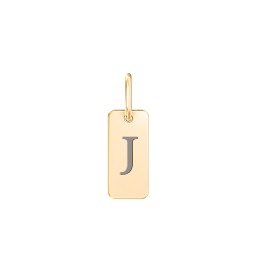 Small Initial Tag Charm in 18K Gold Plated Silver