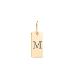 Small Initial Tag Charm in 18K Gold Plated Silver